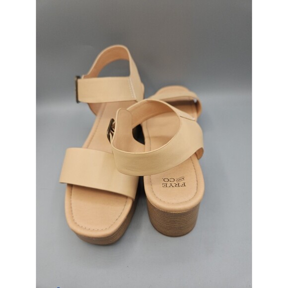 Frye And CO SZ 11 Lylah Wedge Sandal Tan - Picture 4 of 10